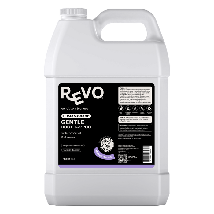 Revo Gentle Dog Shampoo, Midnight Plumeria, 1 gallon, front