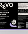 Revo Gentle Dog Shampoo, Midnight Plumeria label: directions and ingredients