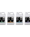 Revo 1-gallon shampoo lineup: Squeaky Clean, Hydrating, Volumizing, Gentle