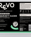 Revo Squeaky Clean Dog Shampoo, Mint Bloom label: directions and ingredients