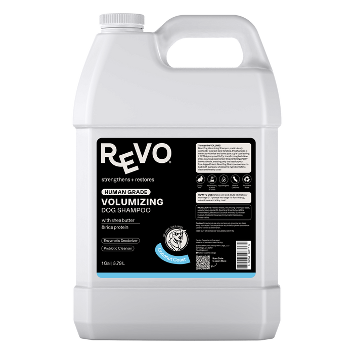 Revo Volumizing Dog Shampoo, Coconut Coast, 1 gallon, front